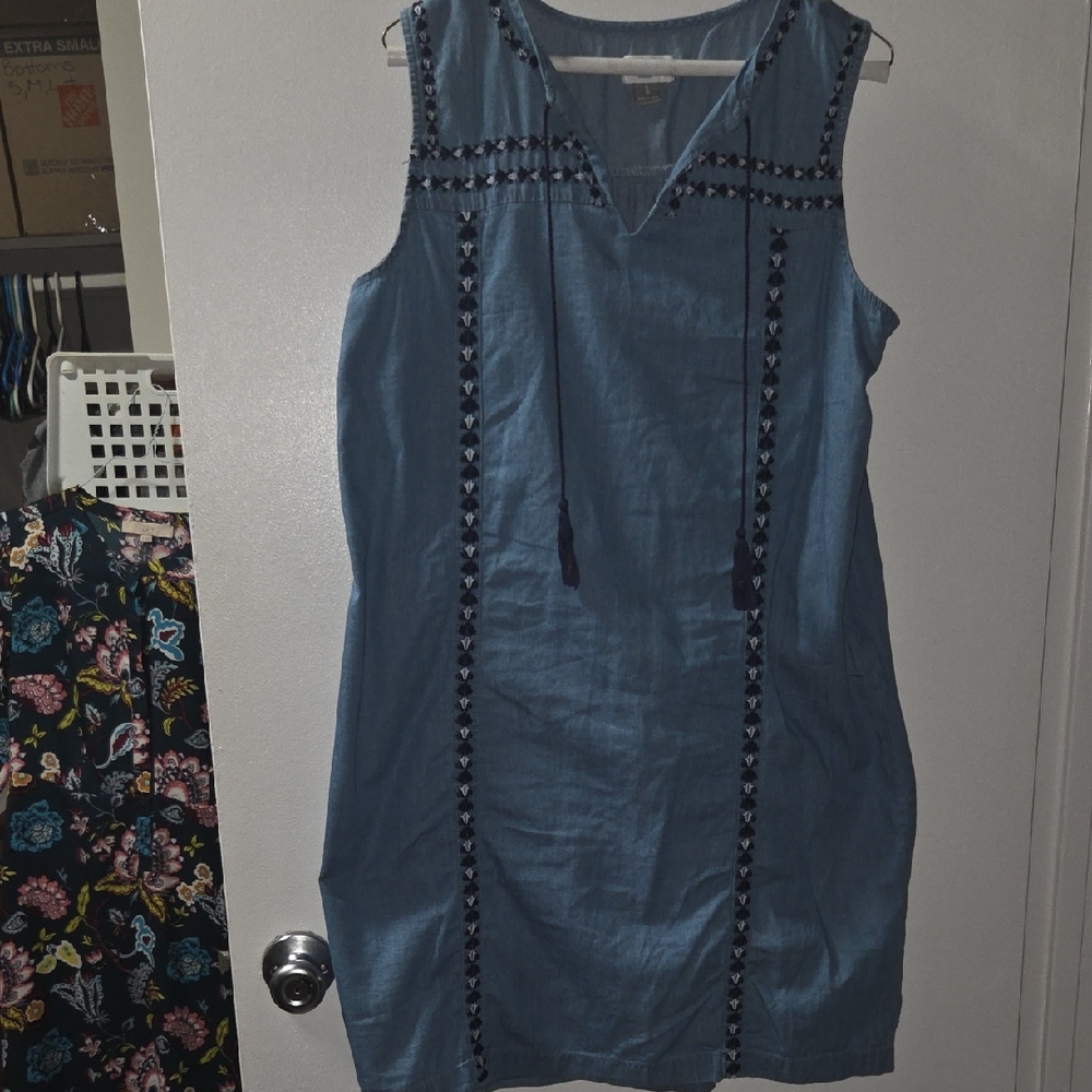 Old Navy Blue Embroidered  Dress